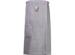 A&R 043.50 | Sauna Kilt Ladies Con Chiusura In Velcro - Colore: Grigio Chiaro - Dimensioni: 85 X 150 Cm