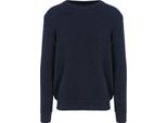 Ecologie EA062 | Maglione Taroko Rain Da Uomo, Polsini E Collo A Costine - Colore: Navy - Taglia: M
