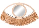 Specchio Da Parete In Rattan Ovale 40 X 30 Cm - Con Cornice In Bambù