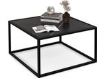 Tavolino Costway Effetto Marmo, Tavolino Rettangolare Con Struttura In Metallo, Moderno, 70 X 70 X 40 Cm (Nero)