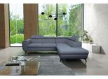 Divano Angolare "Mona"" Divano Angolare Funzione Letto Blu-Grigio Recamiere Destra"
