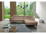 Divano Ad Angolo "Mona"" Divano Ad Angolo Funzione Letto Beige Marrone Recamiere Destra"