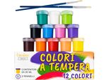 Creative Deco Set Di Tempere Lavabili Per Bambini | 20 Ml X 12 | Colori A Dita Per Dipingere Sicuri E Non Tossici | Copertura Perfetta, Finitura Opaca