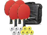 Set Da Ping-Pong Joola Quattro, 4 Racchette Da Ping-Pong + 10 Palline Da Ping-Pong + Borsa