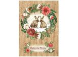 Stamperia Motivo Paglia Di Seta Welcome Home A4 28 G/M² Carta Decorativa Per Bricolage