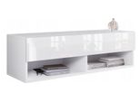 Tavolino Per Tv Caliburi 100 - Bianco / Bianco Lucido