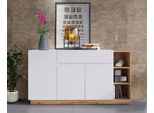 Cassettiera "Bristol"" 163Cm Bianco Evoke Rovere 3 Ante"