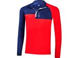 Black Crevice - Camicia Funzionale Da Uomo/ Dolcevita/Midlayer Da Sci | Colore: Navy/Rosso | Taglia: S