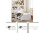 The Living Store Struttura Letto Con Cassetti Bianco 90X190 Cm