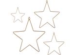 Stelle In Metallo Da Appendere - Set Di 4 - Colore: Oro