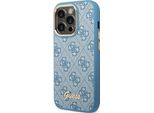 Guess Guhcp14Lhg4Shb Custodia Rigida Per Iphone 14 Pro6,1 Niebieski/Blu 4G Logo Oro Vintage