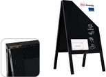 Lavagna Da Gesso Con Cavalletto Bifacciale 118X61Cm Nera Resistente All'acqua