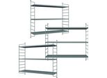 Set Di 3 Mensole A Muro Modulari 'SträNgnäS' In Acciaio 50 X 60 X 15 Cm Grigio Blu