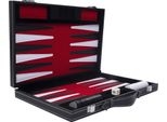 Engelhart Games Backgammon Gioco 11 Pollici Rosso Nero Bianco Trapuntato Set Da Viaggio
