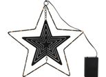 Stella Led In Metallo Nera Da Appendere Con Timer - 30 Cm - Stella Decorativa Illuminata In Bianco Caldo