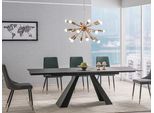 Tavolo Da Pranzo Tavolo Da Cucina Salvadore 120-180X80X76Cm Nero Allungabile