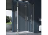 Doporro Box Doccia Rettangolare 80X120X195Cm Con Piatto Doccia Nero | Cabina Doccia Ad Angolo Doppia Porta Battente In Vetro Temperato Trasparente Easy Clean | Ravenna66K