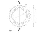 Pignone Supersprox In Alluminio 530 - 46T (Nero) RAL-343:46-BLK|ID 154,0 Lk 176,0 6 Fori/6 Fori