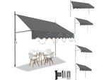 Tenda Da Sole Jopassy Con Morsetto A Led Tenda Da Sole Retrattile Protezione Solare Del Balcone Senza Foratura 300X120Cm