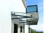 Glaswerk Westfalen - (3V) Pensilina In Vetro Trasparente 230X90 Cm Con Supporto Ral 7016