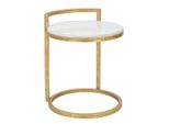 Mauro Ferretti Tavolino In Marmo Rotondo 40X43X50 Cm Bianco Oro