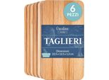 Creative Home Set Di Taglieri 6X Tagliere Da Cucina In Legno Di Faggio Oliato | 22,5 X 12.5 X 1.2Cm | Taglieri In Legno Per Aperitivo, Pane, Formaggi