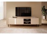 Base Tv Ribassata Dast 203X39,5X53Cm Beige A 3 Ante Con Illuminazione Led