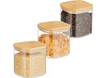 Relaxdays Set Di 3 Barattoli Con Coperchio 600 Ml