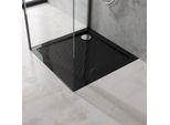 Doporro Piatto Doccia Antiscivolo Con Piletta 100X100X4Cm, Piatto Doccia Lucia01Ar In Acrilico Incl. Piletta Di Scarico (AL01), Forma: Quadrato, Nero