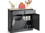 Costway Cassettiera Per Cestino 42L, Mobile Da Cucina Con Ampio Piano Di Lavoro, 2 Cassetti E Ripiano Regolabile, Mobile Per Cestino (Grigio)