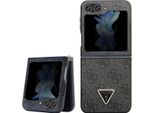 Guess Guhczf5P4Tdpk F731 Z Flip5 Czarny/Nero Custodia Rigida In Pelle 4G Diamond Triangle