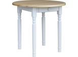 Tavolo Da Pranzo Rotondo Tavolo Da Cucina In Pino Laccato Bianco 90 Cm