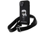 Karl Lagerfeld Klhcp15Sscbsknk Custodia Rigida Per Iphone 15 / 14 / 13 6.1 Czarny/Nero Crossbody Silicone Ikonik
