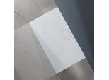 Doporro Piatto Doccia Rettangolare 70X120 Cm In Resina Minerale Bianco Effetto Pietra, Ultrasottile H 3 Cm, Scarico Laterale Con Piletta Inclusa šC Geoma07