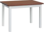 Tavolo Bianco In Legno Di Pino Massiccio Con Piano In Colore Calvados 100 X 60 Cm