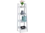Relaxdays Scaffale A Terra Bianco 4 Livelli