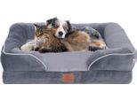 Letto Ortopedico Premium Per Cani Con Schiuma D'uovo, Cinghia Extra, Rivestimento Interno Impermeabile, Divano Per Cani, Cuscino Per Cani, Soffice, Rivestimento Sfoderabile, Lavabile, 71 X 58 X 17 Cm, Grigio Chiaro (L)