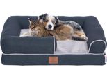 Letto Ortopedico Premium Per Cani Con Schiuma D'uovo, Cinghia Extra, Rivestimento Interno Impermeabile, Divano Per Cani, Cuscino Per Cani, Soffice, Rivestimento Sfoderabile, Lavabile, 71 X 58 X 17 Cm, Grigio Chiaro (L)