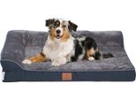 Letto Ortopedico Premium Per Cani Con Schiuma D'uovo, Cinghia Extra, Rivestimento Interno Impermeabile, Divano Per Cani, Cuscino Per Cani, Soffice, Rivestimento Sfoderabile, Lavabile, 71 X 58 X 17 Cm, Grigio Scuro (L)