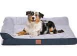 Letto Ortopedico Premium Per Cani Con Schiuma D'uovo, Cinghia Extra, Rivestimento Interno Impermeabile, Divano Per Cani, Cuscino Per Cani, Soffice, Rivestimento Sfoderabile, Lavabile, 89 X 63 X 17 Cm, Grigio Chiaro (Xl)