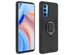 Avizar, Custodia Antiurto Per Cellulare Oppo Reno 4 Pro 5G Con Supporto Ad Anello, Nero