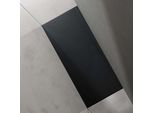 Doporro Piatto Doccia Rettangolare 70X160 Cm In Resina Minerale Antracito Effetto Pietra, Ultrasottile H 3 Cm, Scarico Laterale Con Piletta Inclusa šC Geoma07