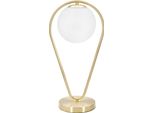 Mauro Ferretti Lampada Da Tavolo Glamy Ablegen E14 25X18X50 Cm Bianco Oro