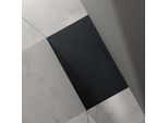 Doporro Piatto Doccia Rettangolare 70X120 Cm In Resina Minerale Antracito Effetto Pietra, Ultrasottile H 3 Cm, Scarico Laterale Con Piletta Inclusa šC Geoma07