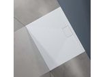 Doporro Piatto Doccia Rettangolare 80X100 Cm In Resina Minerale Bianco Effetto Pietra, Ultrasottile H 3 Cm, Scarico Laterale Con Piletta Inclusa šC Geoma07