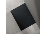 Doporro Piatto Doccia Rettangolare 90X120 Cm In Resina Minerale Antracito Effetto Pietra, Ultrasottile H 3 Cm, Scarico Laterale Con Piletta Inclusa šC Geoma07