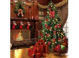 Jopassy Albero Di Natale Aghi Di Pino Con Supporto Floccaggio Esterno 210Cm Con Led Bianco Caldo