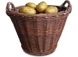 Naturale Cesto In Vimini Ø 40 Cm Stabile Con Manici Cestino Multiuso Per Frutta Verdura Foglie Legna Giardino