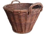 Naturale Cesto In Vimini Ø 50 Cm Stabile Con Manici Cestino Multiuso Per Frutta Verdura Foglie Legna Giardino