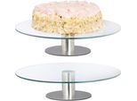 Relaxdays Set Di 2 Piatti Da Torta Con Piede